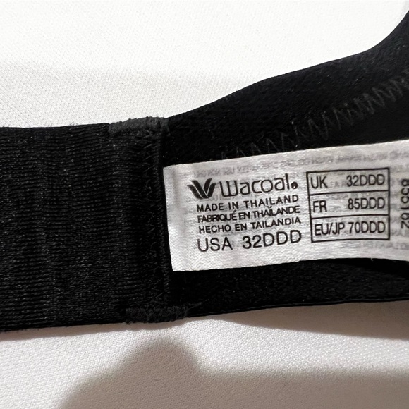 Wacoal Sheer/Semi-Sheer Black lace Bra 32DDD - Picture 4 of 5